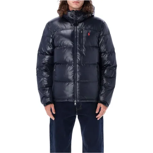 Down Jackets, male, , Size: XL Navy Puffer Down Jacket Aw23 - Ralph Lauren - Modalova