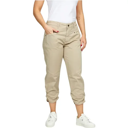 Cropped Hose mit Gerüschten Böden und Taschen , Damen, Größe: XS - 2-Biz - Modalova