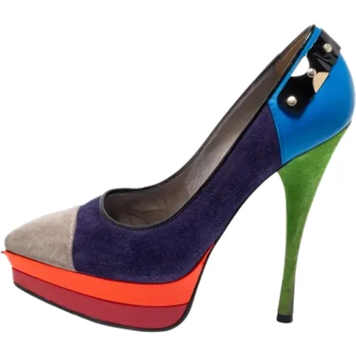 Pre-owned Pumps, female, , Size: 6 US Pre-owned Suede heels - Versace Pre-owned - Modalova