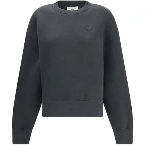 Sweatshirts, female, , Size: M Embossed Heart Logo Sweatshirt - Ami Paris - Modalova