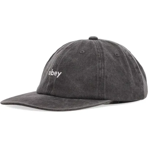 Curved Visor Strapback Cap Black , male, Sizes: ONE SIZE - Obey - Modalova