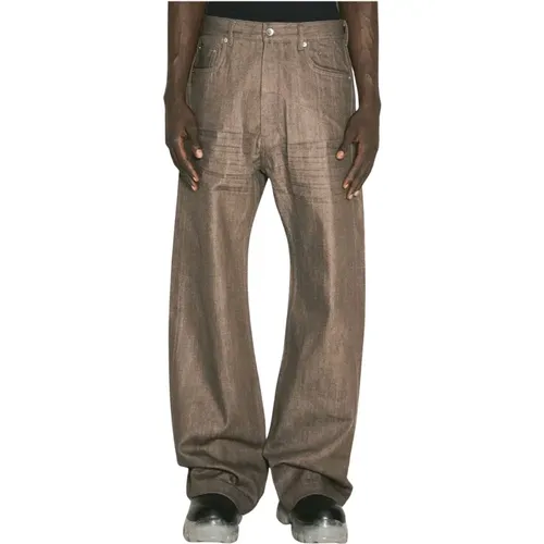 Coated-Felt Finish Mid-Rise Jeans - Rick Owens - Modalova