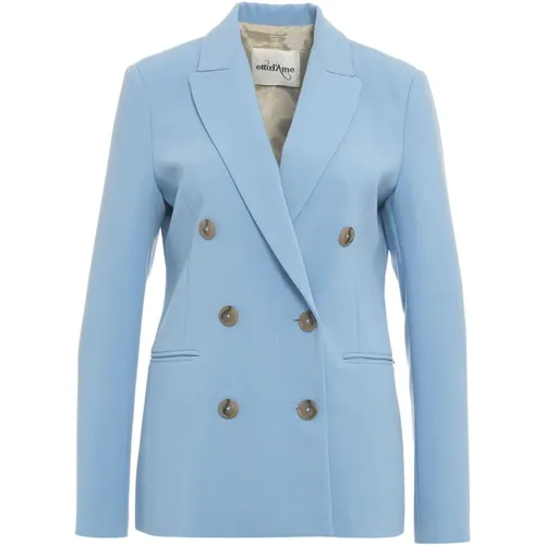 Blazers, female, , Size: L Double-Breasted Blazer Aw24 - Ottod'Ame - Modalova