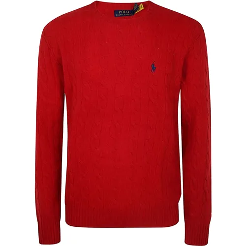 Roter Pullover mit Rundhalsausschnitt , Herren, Größe: L - Ralph Lauren - Modalova