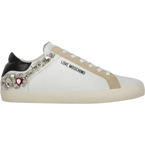 Suede Stone Low-Top Sneakers - Love Moschino - Modalova