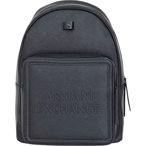 Geprägtes Logo Schwarzer Rucksack Tasche , Herren, Größe: ONE Size - Armani Exchange - Modalova