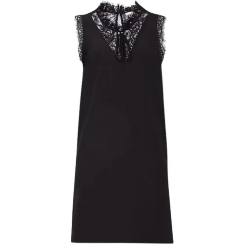 Schwarzes Spitzen-Einsatzkleid , Damen, Größe: XS - Liu Jo - Modalova