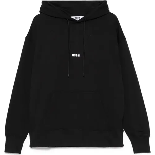 Hoodies, male, , Size: S Stylish Nero Sweatshirt for Men - Msgm - Modalova