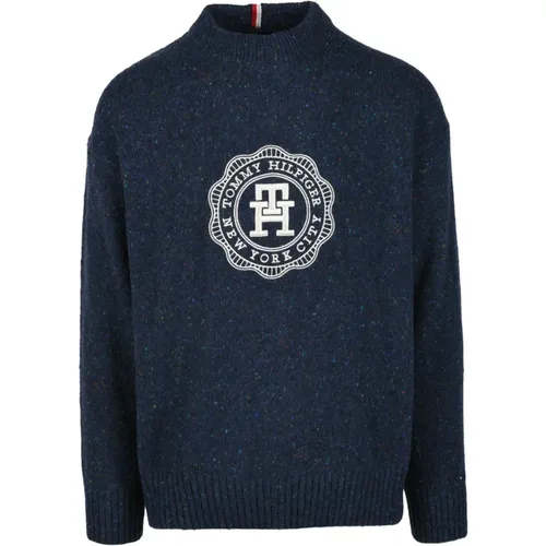 Wollmischung Strickpullover , Herren, Größe: S - Tommy Hilfiger - Modalova