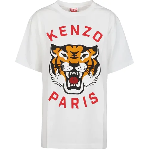 Lucky Tiger Oversize T-Shirt , Herren, Größe: M - Kenzo - Modalova