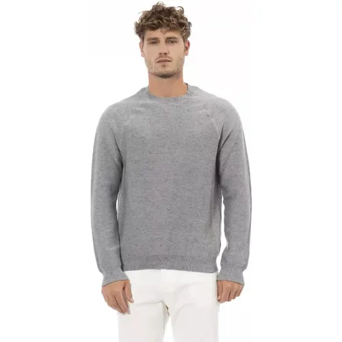Crewneck Sweater aus Grauer Baumwolle - Alpha Studio - Modalova