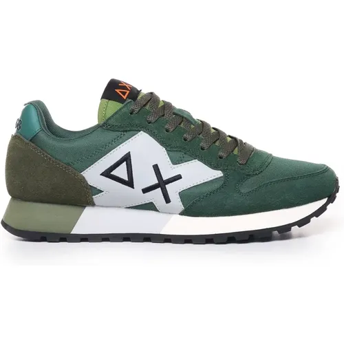 Nylon Wildleder Sneakers Multigreen Gummisohle , Herren, Größe: 44 EU - Sun68 - Modalova