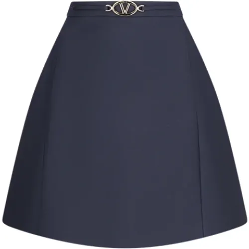 Short Skirts, female, , Size: S Mini Crepe Skirt - Valentino Garavani - Modalova