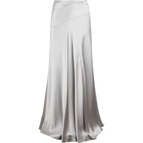 Satin Long Skirt Fluid Fit , female, Sizes: M, XS - alberta ferretti - Modalova