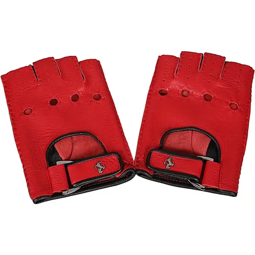 Rote Handschuhe Touch-Strap Fingerless Design - Ferrari - Modalova