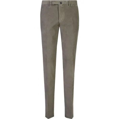 Chinos, male, , Size: M Corduroy Slim Fit Pants Green/Grey - Incotex - Modalova