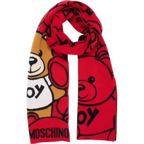 Abstract Multicolour Wool Scarf , female, Sizes: ONE SIZE - Moschino - Modalova