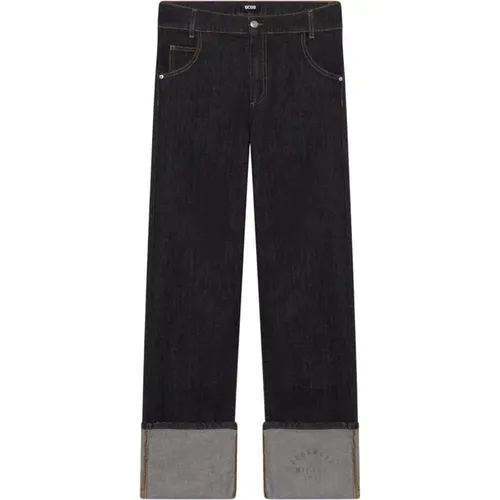 Straight Jeans, female, , Size: W26 Regular Denim Pants with Cuff - Gcds - Modalova