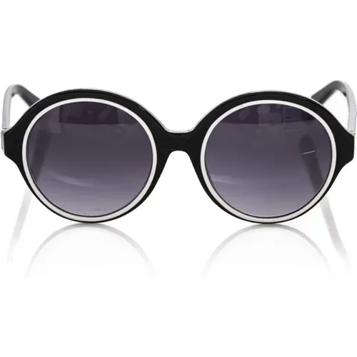 Round Sunglasses with White Border , unisex, Sizes: ONE SIZE - Frankie Morello - Modalova