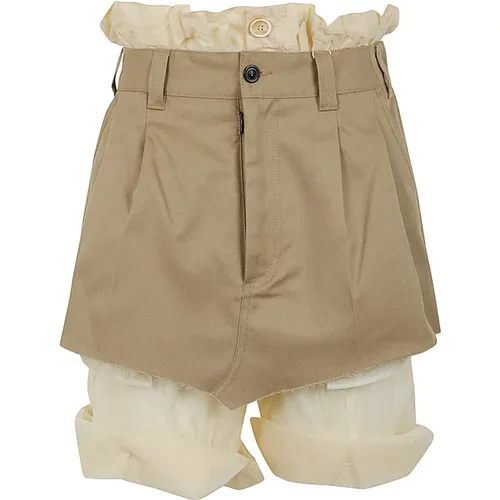 Short Shorts, female, , Size: XS Camel Butter Shorts - Maison Margiela - Modalova