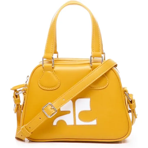 Mustard Bowling Handbag , female, Sizes: ONE SIZE - Courrèges - Modalova