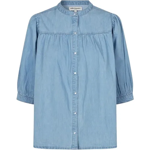 Shirt Blouse with Puff Sleeves , female, Sizes: 2XL, L, XL - Lollys Laundry - Modalova