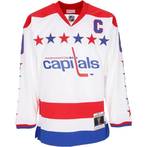 NHL Hockey Jacket Ovechkin White , male, Sizes: S, L, M, XL - Mitchell & Ness - Modalova