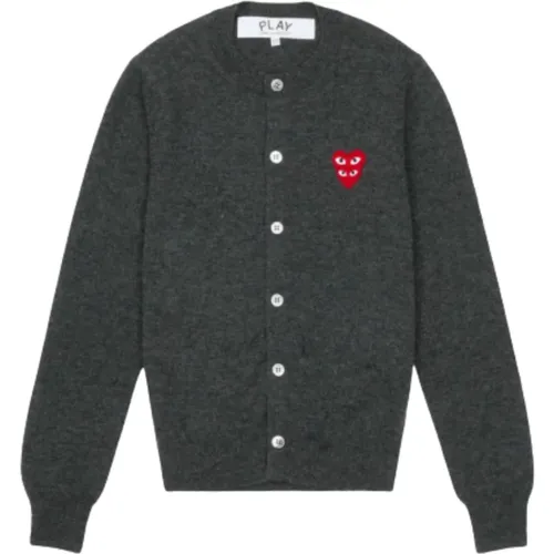 Cardigans, male, , Size: 2XS Wool Cardigan with Heart - Comme des Garçons Play - Modalova