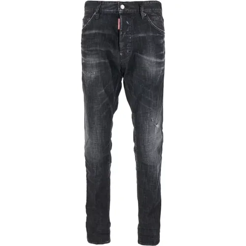 Slim-fit Jeans, male, , Size: M Cool Gut Jeans with Faded Effect - Dsquared2 - Modalova