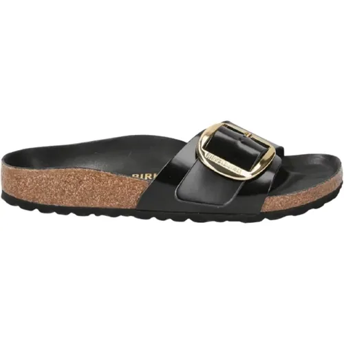 Sliders, female, , Size: 7 US Madrid Leather Sandal with Anatomic Footbed - Birkenstock - Modalova