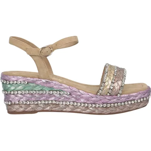 Braided Beaded Wedge Sandal , female, Sizes: 7 UK - Alma en Pena - Modalova