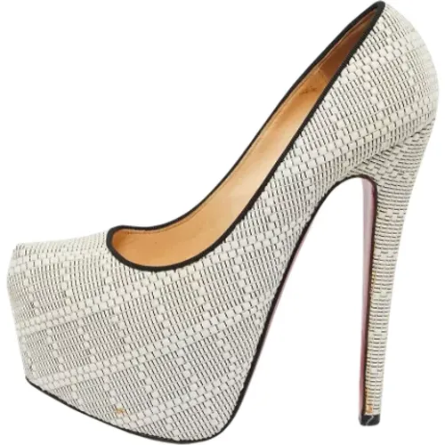 Pre-owned Raffia heels , female, Sizes: 3 1/2 UK - Christian Louboutin Pre-owned - Modalova
