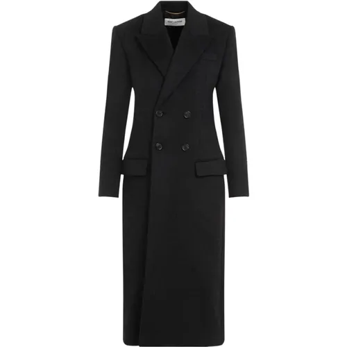 Anthracite Long Coat 1946 , female, Sizes: S - Saint Laurent - Modalova