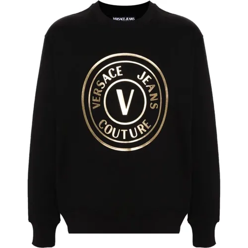 Schwarzer Strickpullover , Herren, Größe: L - Versace Jeans Couture - Modalova