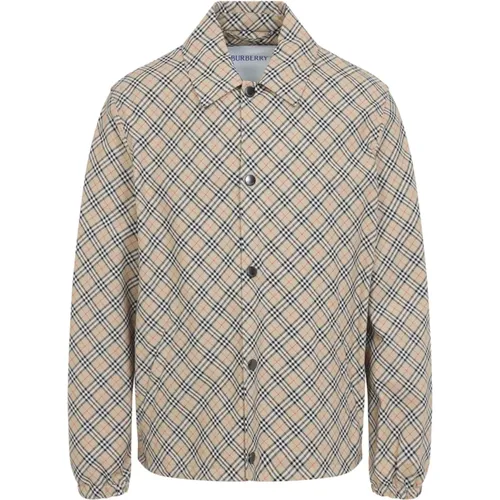 Light Jackets, male, , Size: M Checked Jacket - Burberry - Modalova