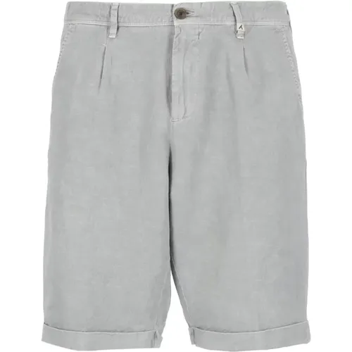 Graue Baumwoll-Leinen-Bermuda-Shorts , Herren, Größe: XL - Myths - Modalova