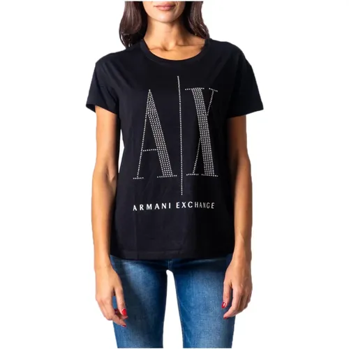 Bedrucktes Damen T-Shirt , Damen, Größe: L - Armani Exchange - Modalova