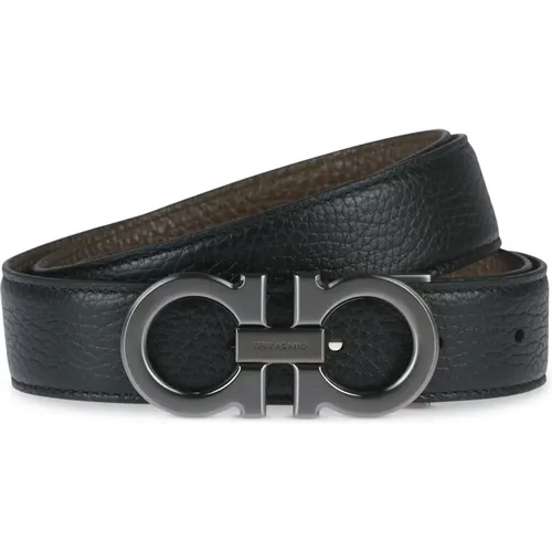 Belts, male, , Size: 105 CM Double Gancini Belts - Salvatore Ferragamo - Modalova