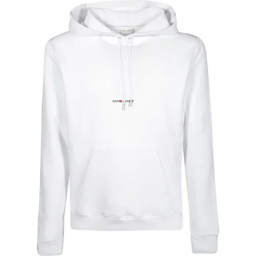 Logo Hoodie Sweatshirt with Drawstring Hood , male, Sizes: S - Saint Laurent - Modalova