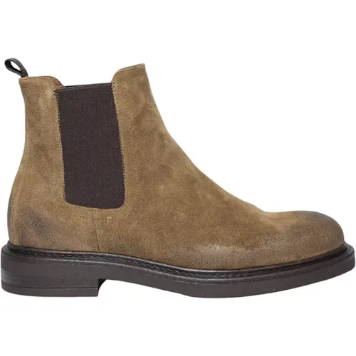 Chelsea Boots, male, , Size: 9 US Vintage Suede Rock Style Shoes - Marco Ferretti - Modalova