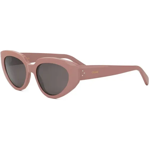 Hellrosa Braune Linse Sonnenbrille , Damen, Größe: 53 MM - CELINE - Modalova