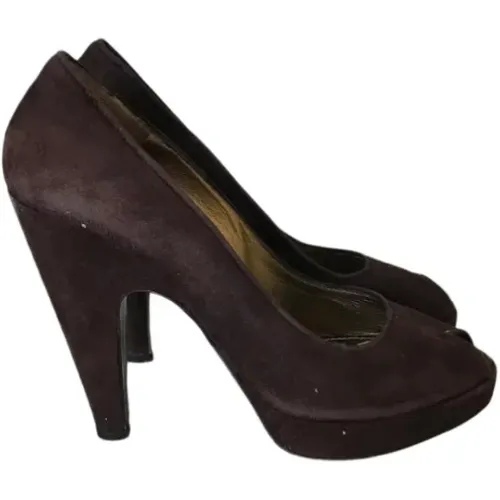 Pre-owned Suede heels , female, Sizes: 3 1/2 UK - Prada Vintage - Modalova