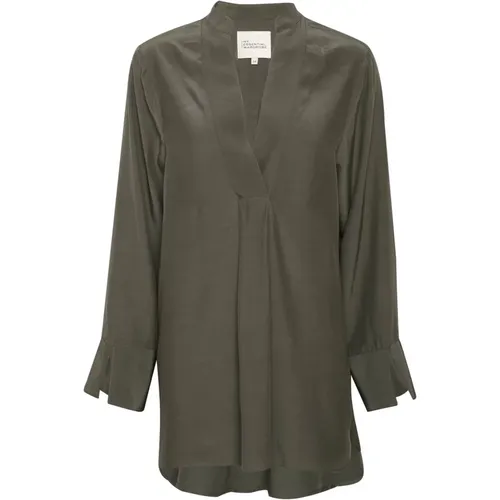 Raven Grey Bluse mit Langen Ärmeln , Damen, Größe: L - My Essential Wardrobe - Modalova