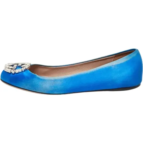 Pre-owned Flats, female, , Size: 7 1/2 US Pre-owned Satin flats - Gucci Vintage - Modalova