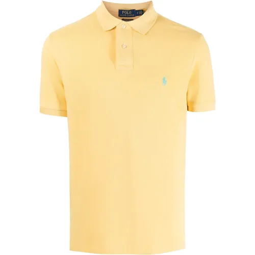 Gelbes Polo-Shirt Regular Fit Baumwolle , Herren, Größe: XL - Polo Ralph Lauren - Modalova