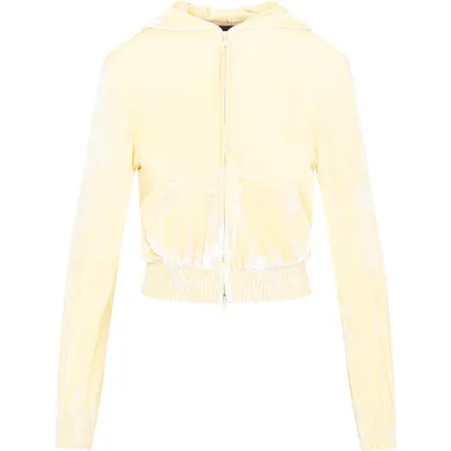 Cream Fitted Zip-Up Hoodie , female, Sizes: XS, M - Balenciaga - Modalova