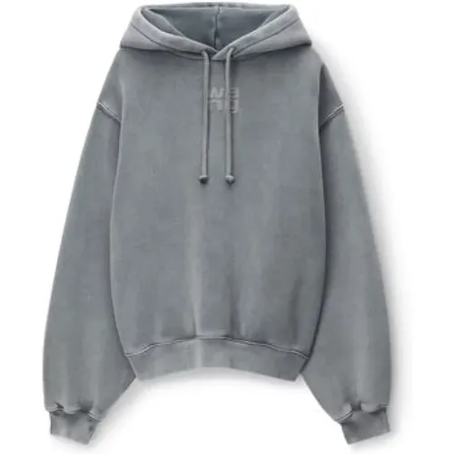 Essential Terry Hoodie With Puff Paint Logo , female, Sizes: S - alexander wang - Modalova