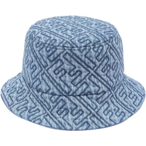Logo Denim Beanie Hat , female, Sizes: M - Fendi - Modalova