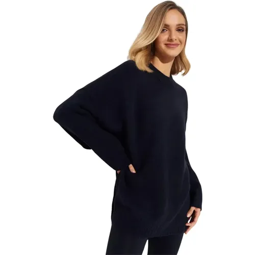 Navy Strickpullover mit Rundhalsausschnitt - Free People - Modalova