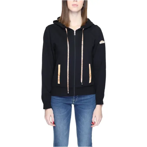 Schwarzer Sweatshirt mit Reißverschluss und Taschen , Damen, Größe: 2XS - Alviero Martini 1a Classe - Modalova